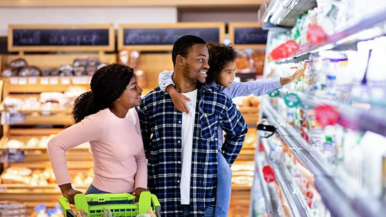 Happy consumer shopping